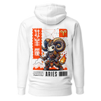 witte limited hoodie sterrenbeeld Ram achterkant | white limited hoodie zodiac aries back | ImPerfect wear