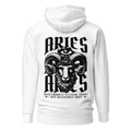 witte limited hoodie sterrenbeeld Ram achterkant | white limited hoodie zodiac aries back | ImPerfect wear