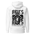 witte limited hoodie sterrenbeeld Ram achterkant | white limited hoodie zodiac aries back | ImPerfect wear