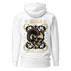 witte limited hoodie sterrenbeeld Ram achterkant | white limited hoodie zodiac aries back | ImPerfect wear
