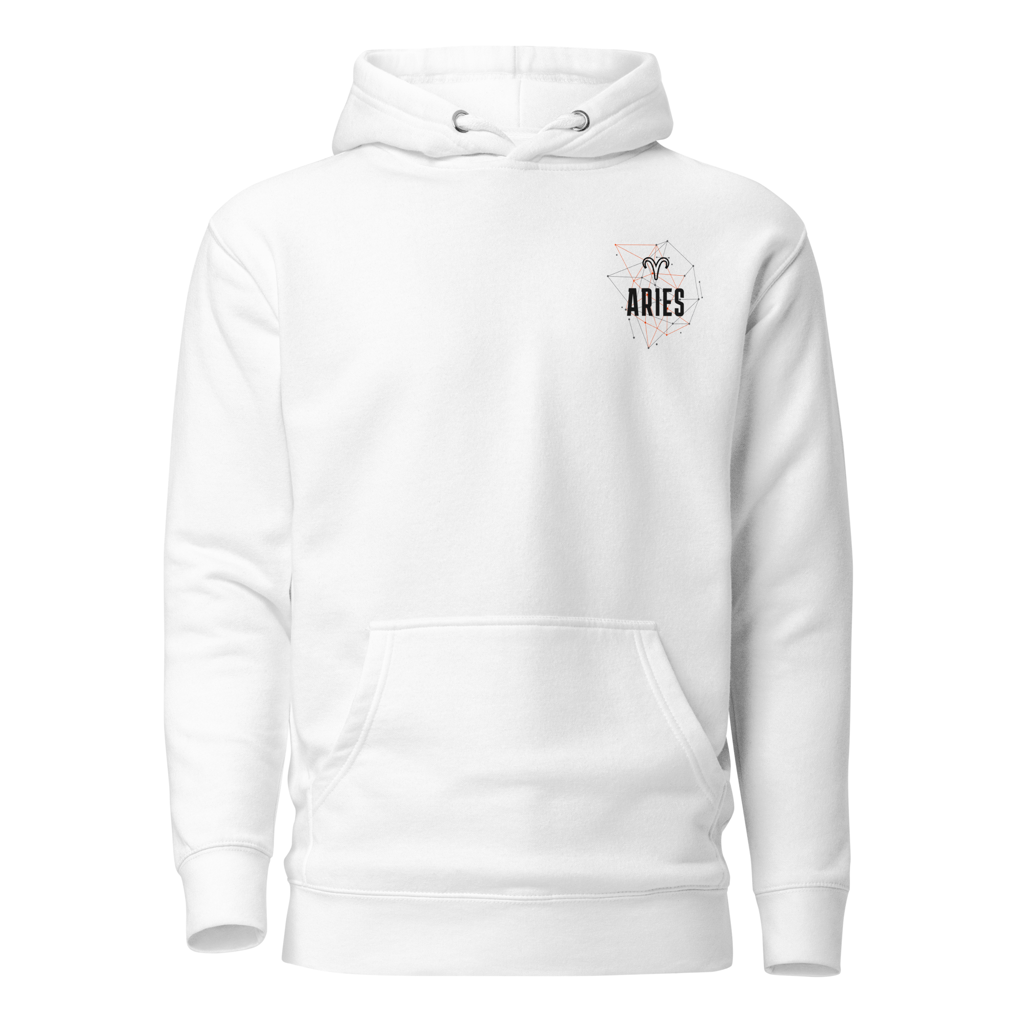 witte limited hoodie sterrenbeeld Ram voorkant | white limited hoodie zodiac aries front | ImPerfect wear