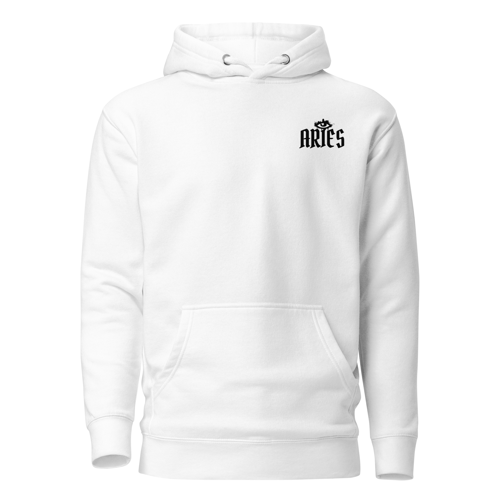 witte limited hoodie sterrenbeeld Ram voorkant | white limited hoodie zodiac aries front | ImPerfect wear