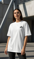 witte limited oversized eco cotton t-shirt sterrenbeeld Ram voorkant | white limited oversized eco cotton t-shirt zodiac aries front | ImPerfect wear