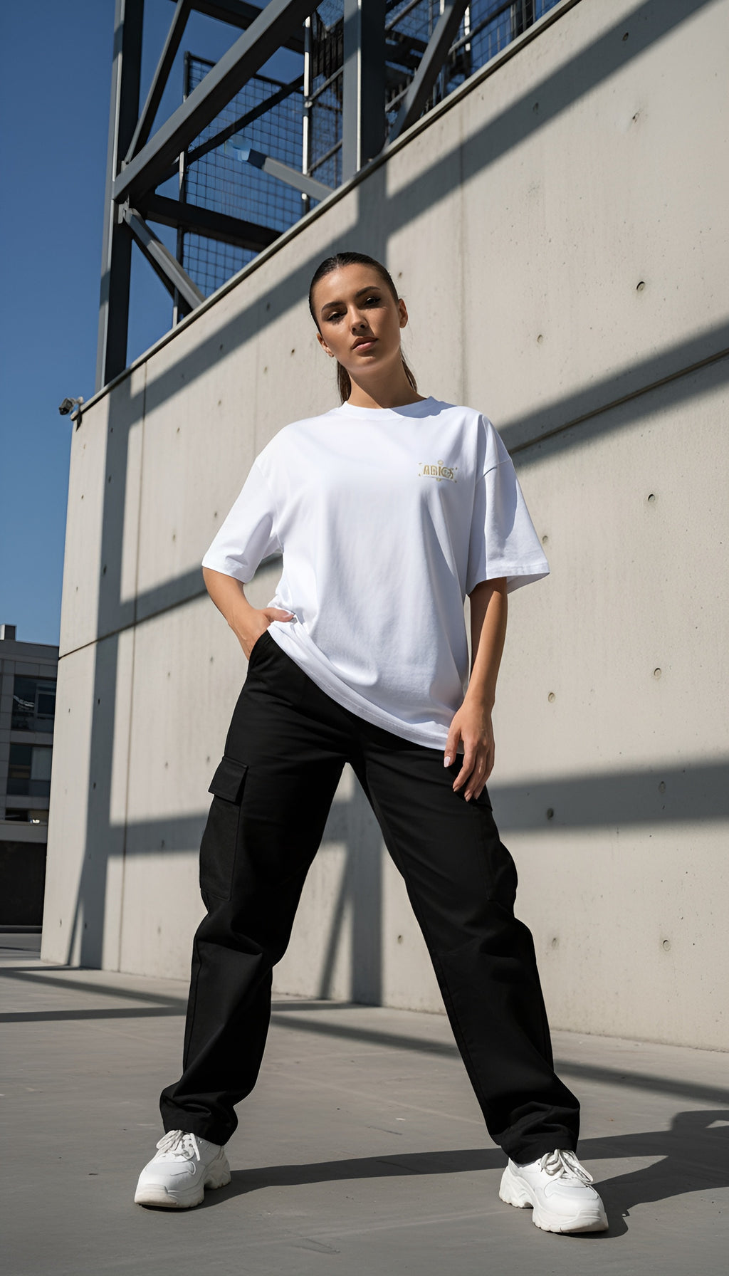 witte limited oversized eco cotton t-shirt sterrenbeeld Ram voorkant | white limited oversized eco cotton t-shirt zodiac aries front | ImPerfect wear