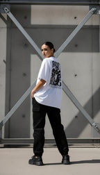 witte limited oversized eco cotton t-shirt sterrenbeeld Ram achterkant | white limited oversized eco cotton t-shirt zodiac aries back | ImPerfect wear