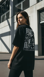 zwart limited oversized eco cotton t-shirt sterrenbeeld Ram achterkant | black limited oversized eco cotton t-shirt zodiac aries back | ImPerfect wear