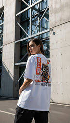 witte limited oversized eco cotton t-shirt sterrenbeeld Ram achterkant | white limited oversized eco cotton t-shirt zodiac aries back | ImPerfect wear