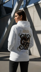 witte limited hoodie sterrenbeeld Ram achterkant | white limited hoodie zodiac aries back | ImPerfect wear