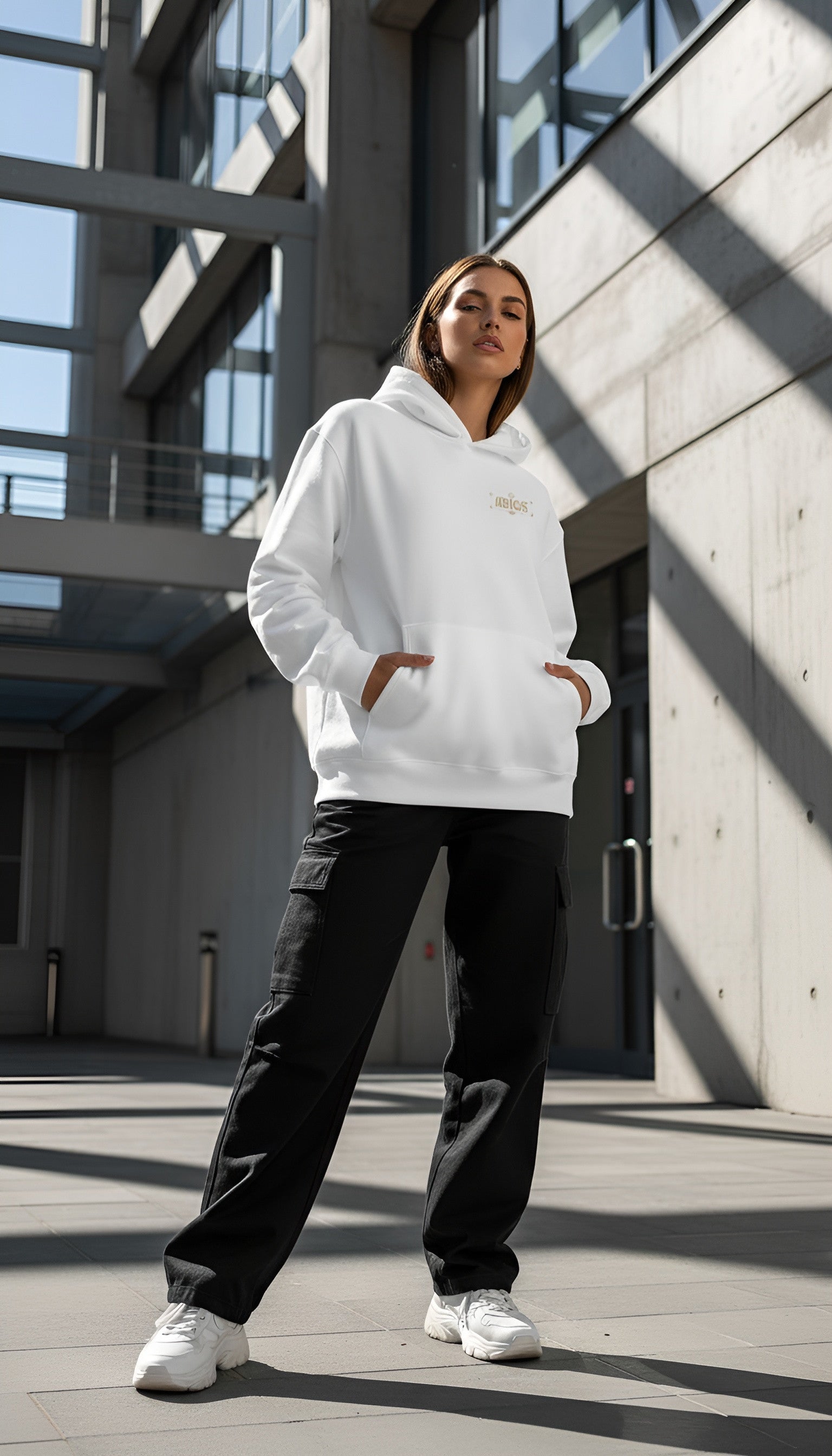 witte limited oversized hoodie sterrenbeeld Ram voorkant | white limited oversized hoodie zodiac aries front | ImPerfect wear