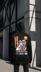 zwart limited oversized hoodie sterrenbeeld Ram achterkant | black limited oversized hoodie zodiac aries back | ImPerfect wear