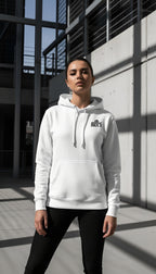 witte limited hoodie sterrenbeeld Ram voorkant | white limited hoodie zodiac aries front | ImPerfect wear