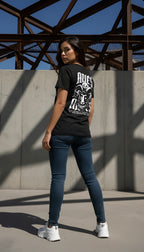 zwart limited eco cotton t-shirt sterrenbeeld Ram achterkant | black limited eco cotton t-shirt zodiac aries back | ImPerfect wear