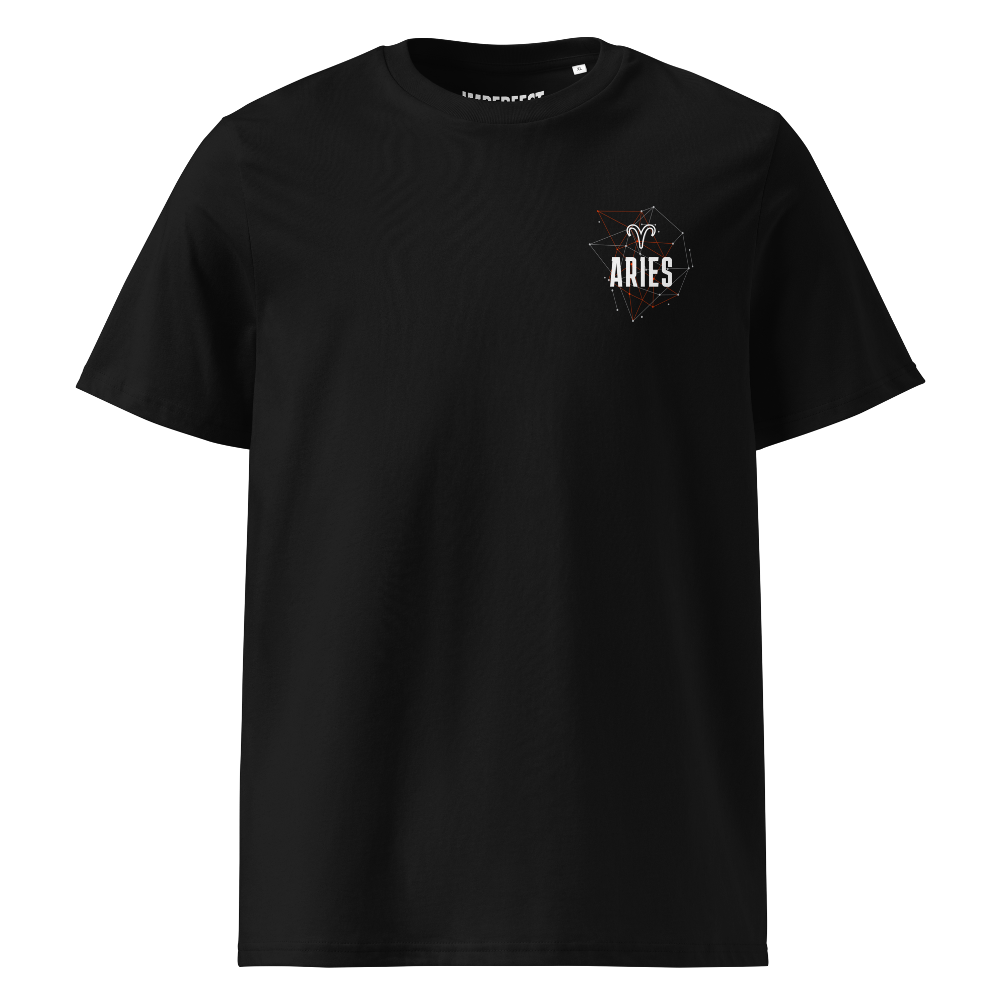 zwart limited eco cotton t-shirt sterrenbeeld Ram voorkant | black limited eco cotton t-shirt zodiac aries front | ImPerfect wear