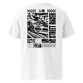 witte T-shirt van biologisch katoen Street Racer achterkant | white organic cotton T-shirt Street Racer back | ImPerfect wear