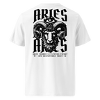 witte limited eco cotton t-shirt sterrenbeeld Ram achterkant | white limited eco cotton t-shirt zodiac aries back | ImPerfect wear