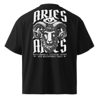zwart limited oversized eco cotton t-shirt sterrenbeeld Ram achterkant | black limited oversized eco cotton t-shirt zodiac aries back | ImPerfect wear