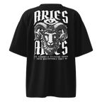 zwart limited oversized eco cotton t-shirt sterrenbeeld Ram achterkant | black limited oversized eco cotton t-shirt zodiac aries back | ImPerfect wear
