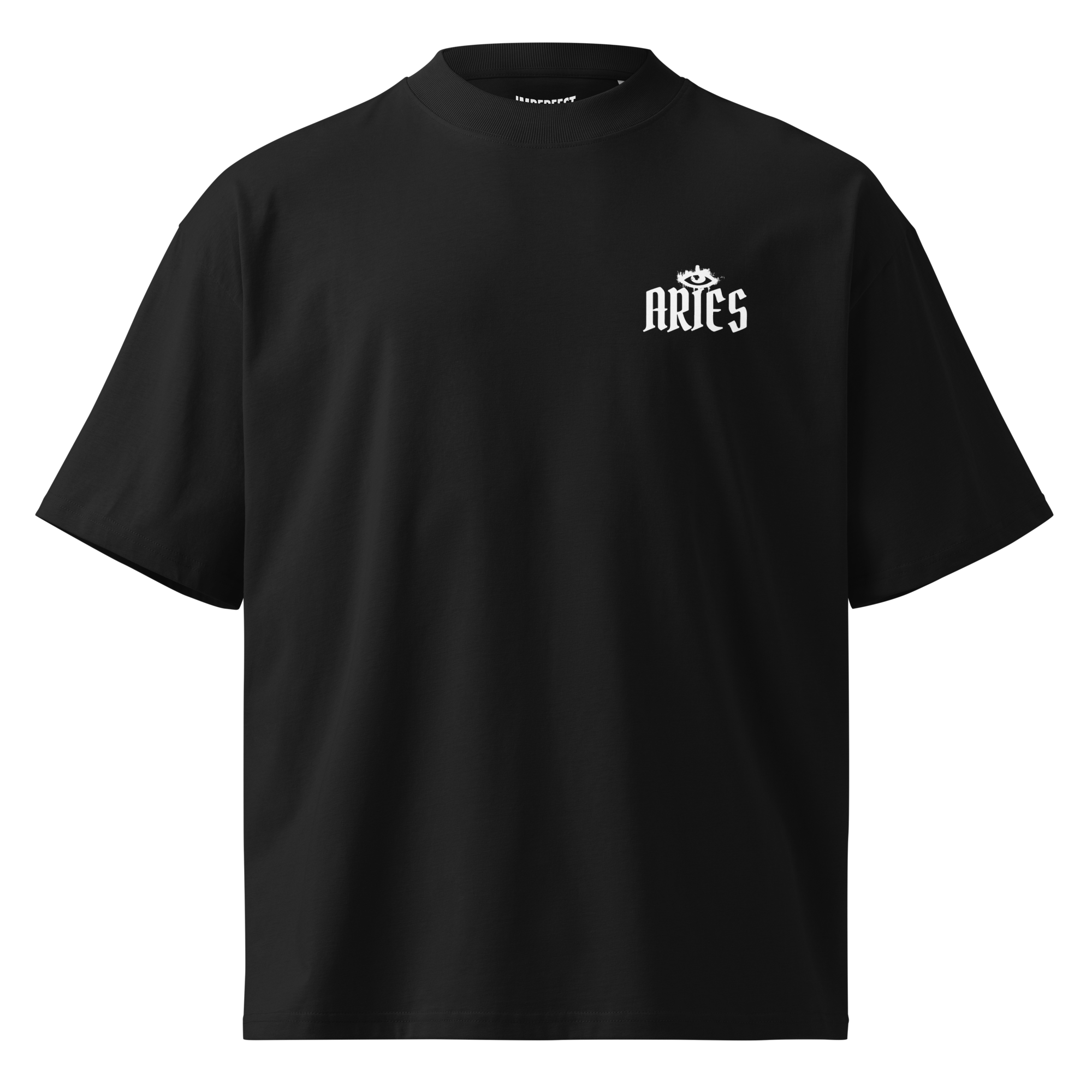 zwart limited oversized eco cotton t-shirt sterrenbeeld Ram voorkant | black limited oversized eco cotton t-shirt zodiac aries front | ImPerfect wear