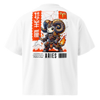 witte limited oversized eco cotton t-shirt sterrenbeeld Ram achterkant | white limited oversized eco cotton t-shirt zodiac aries back | ImPerfect wear