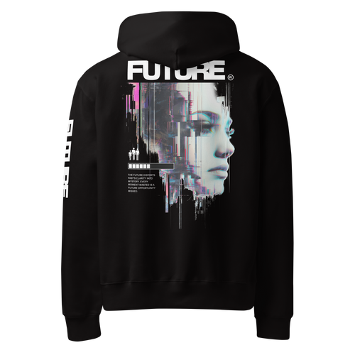 zwarte oversized hoodie Future achterkant | black oversized hoodie Future back | ImPerfect wear