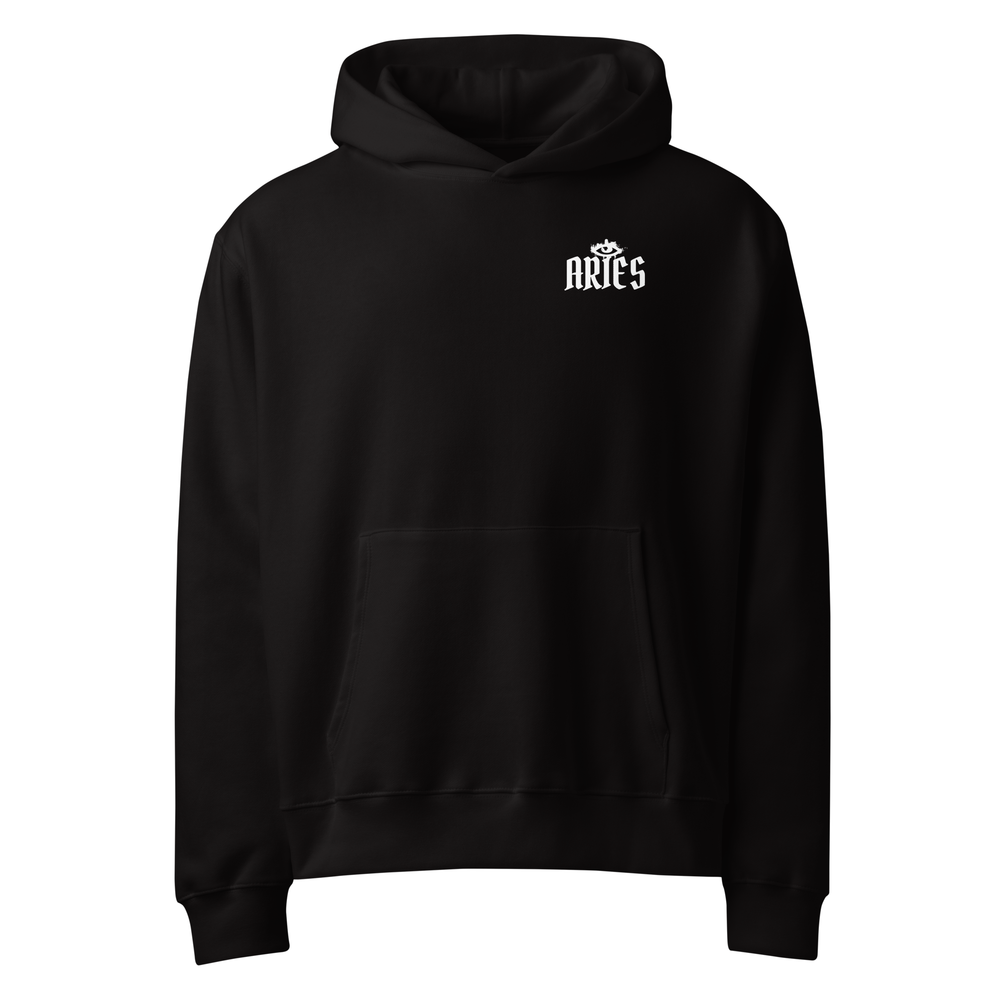 zwart limited oversized hoodie sterrenbeeld Ram voorkant | black limited oversized hoodie zodiac aries front | ImPerfect wear