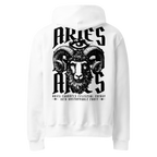 witte limited oversized hoodie sterrenbeeld Ram achterkant | white limited oversized hoodie zodiac aries back | ImPerfect wear
